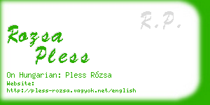 rozsa pless business card